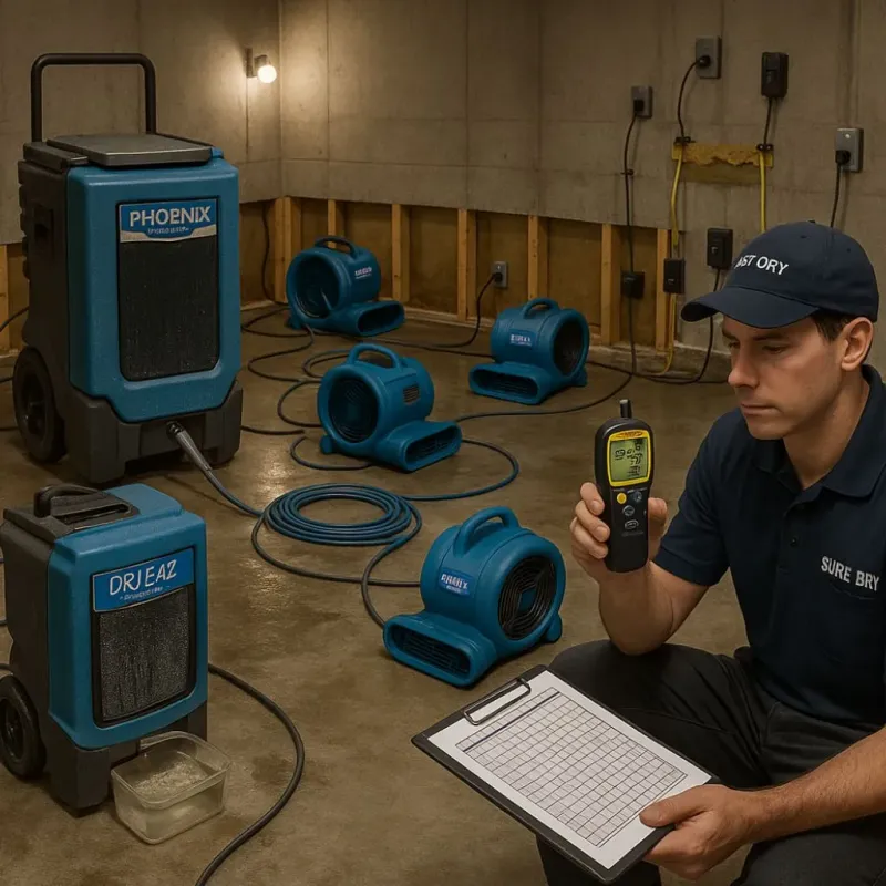 Structural Drying and Dehumidification process in Hermon, ME